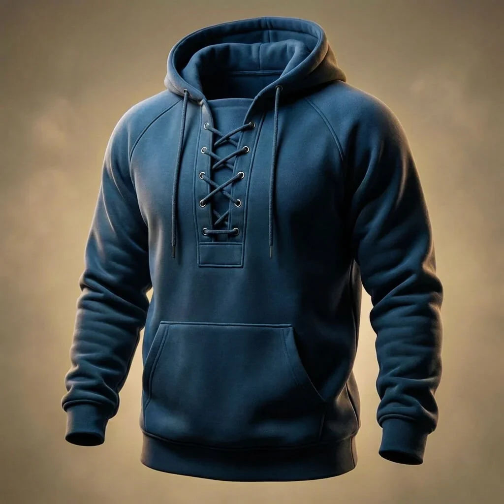 Men's Lace-Up Raglan Hoodie