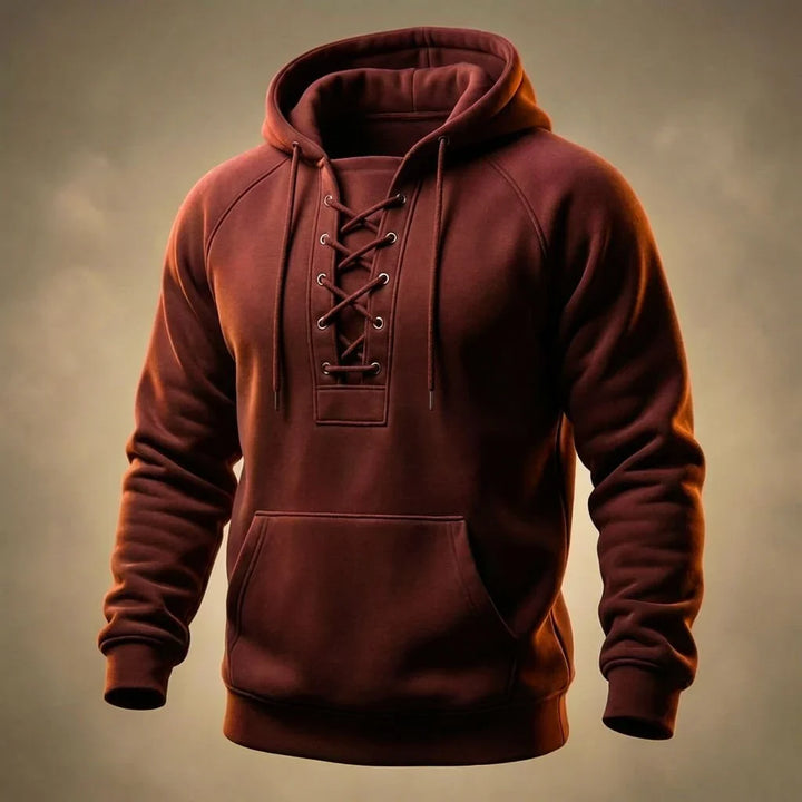 Men's Lace-Up Raglan Hoodie