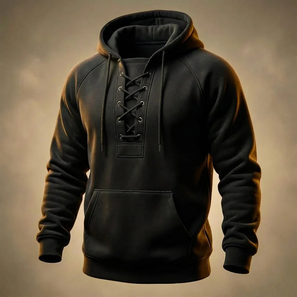 Men's Lace-Up Raglan Hoodie