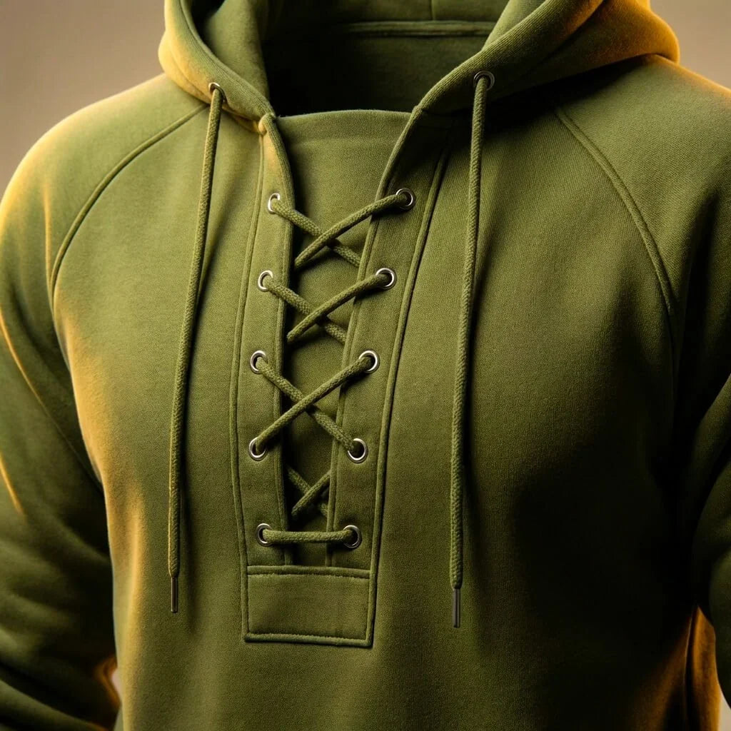 Men's Lace-Up Raglan Hoodie