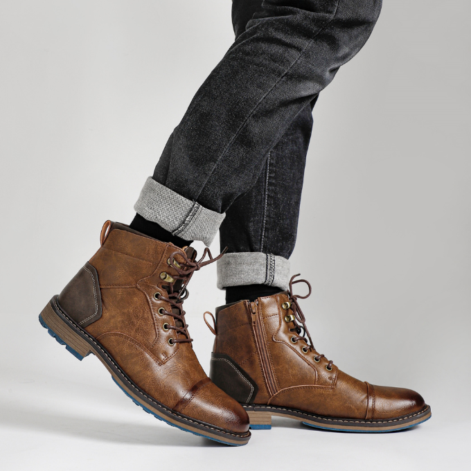 Men's Leather Side-Zip Boots