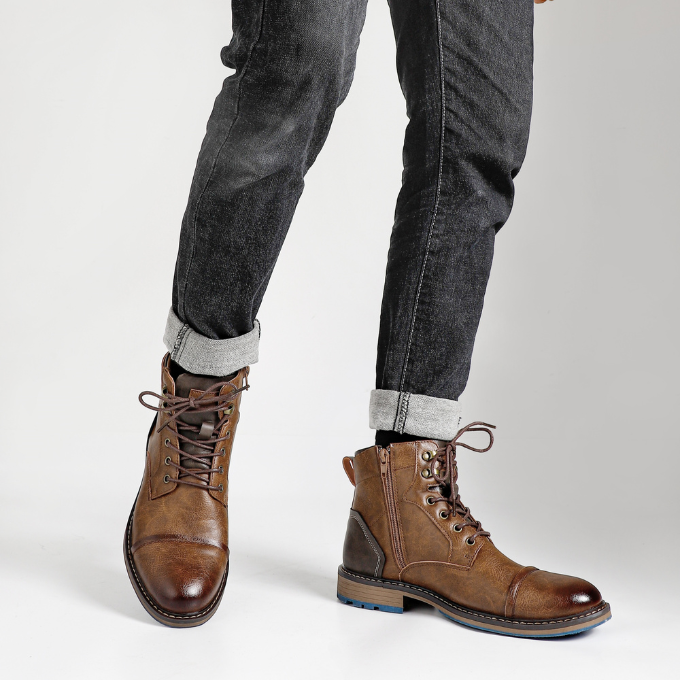 Men's Leather Side-Zip Boots