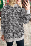 Women's Leopard Print Mock Neck Sweatshirt