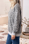 Women's Leopard Print Mock Neck Sweatshirt