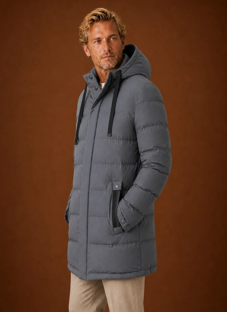 Men's Long Hooded Puffer Jacket