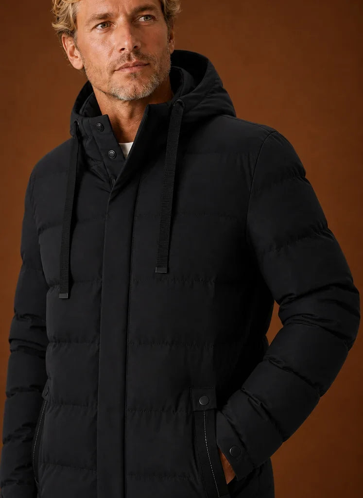 Men's Long Hooded Puffer Jacket