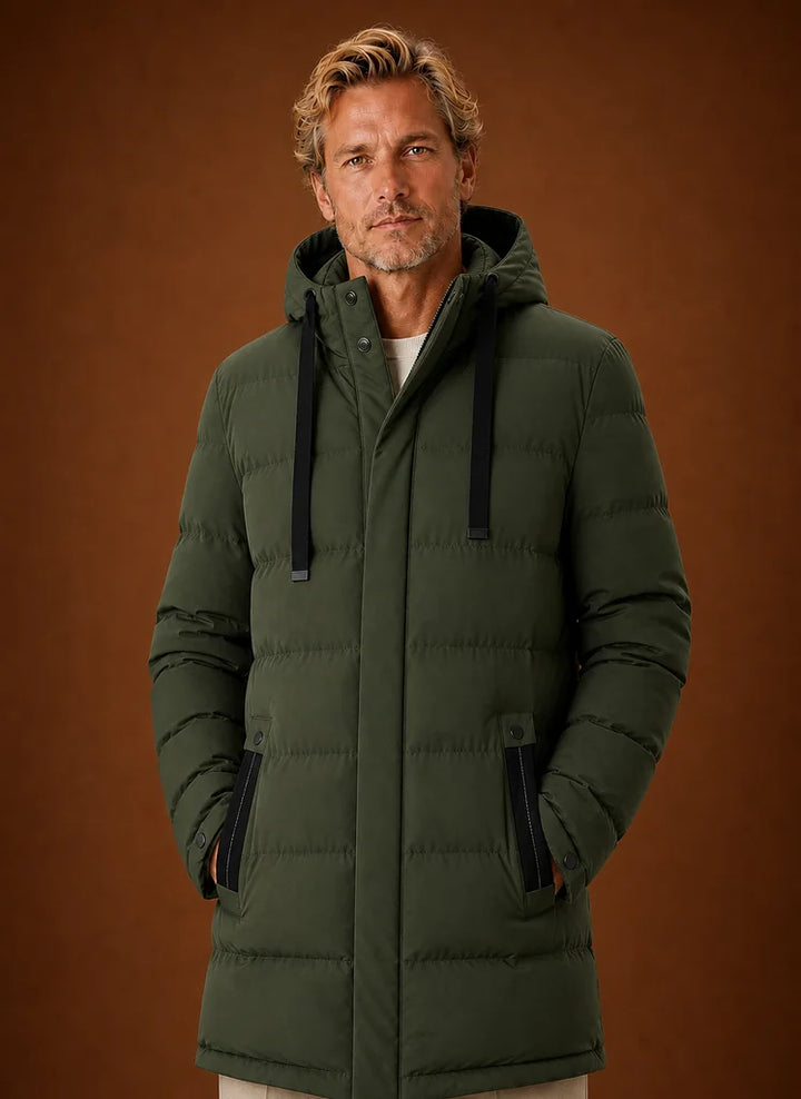 Men's Long Hooded Puffer Jacket