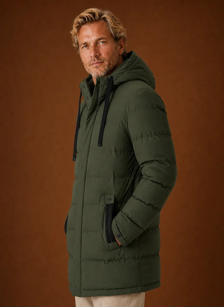 Men's Long Hooded Puffer Jacket