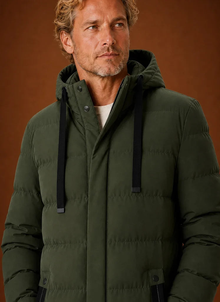 Men's Long Hooded Puffer Jacket