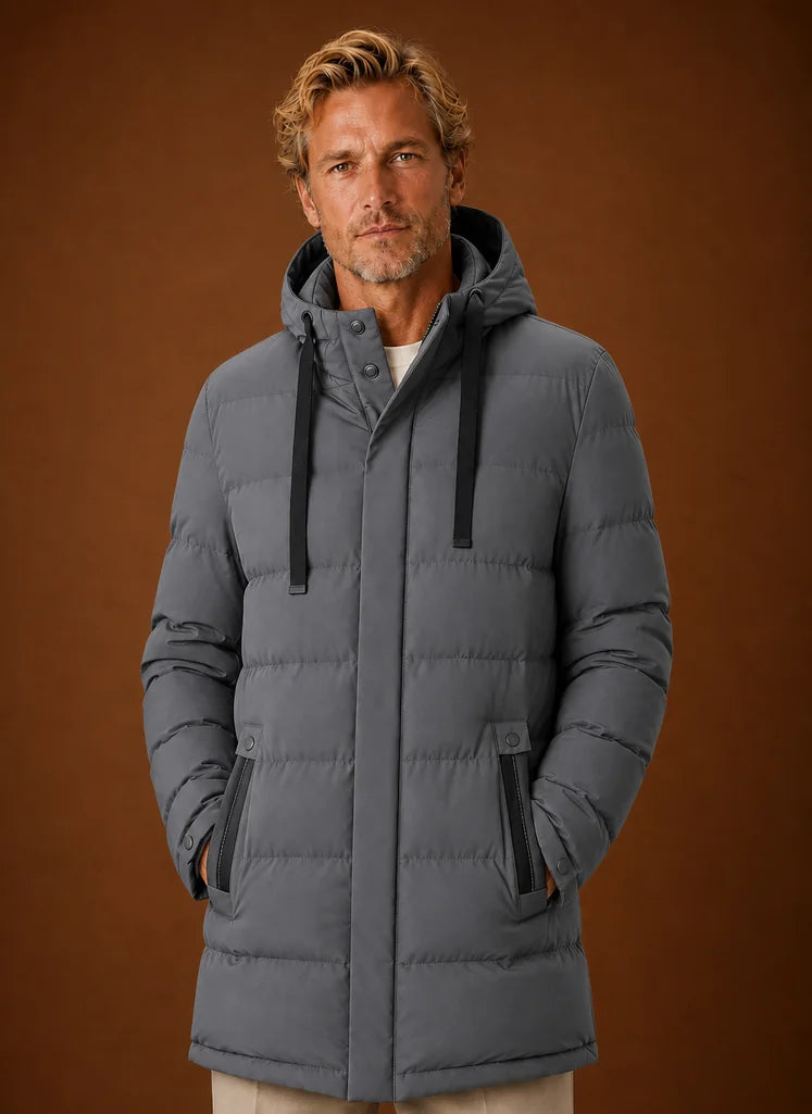 Men's Long Hooded Puffer Jacket