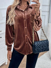 Women's Long-Sleeve Button-Front Collared Shirt