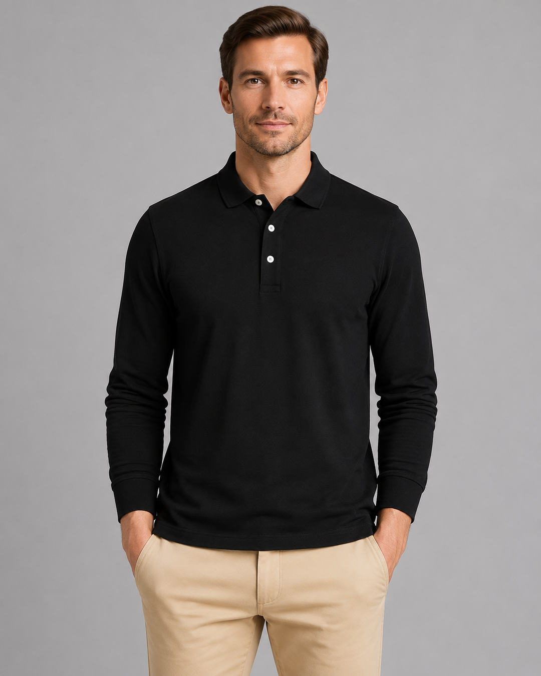 Men's Long-Sleeve Polo Shirt