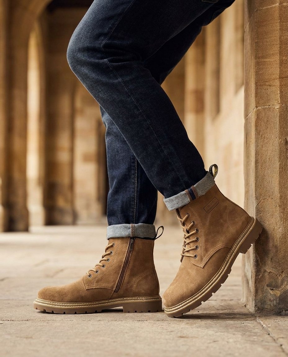 Men's Lugged Sole Ankle Boots