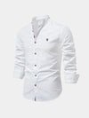 Men's Mandarin Collar Buttoned Shirt
