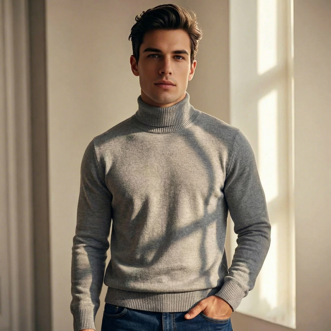 Men's Minimalist Turtleneck Jumper