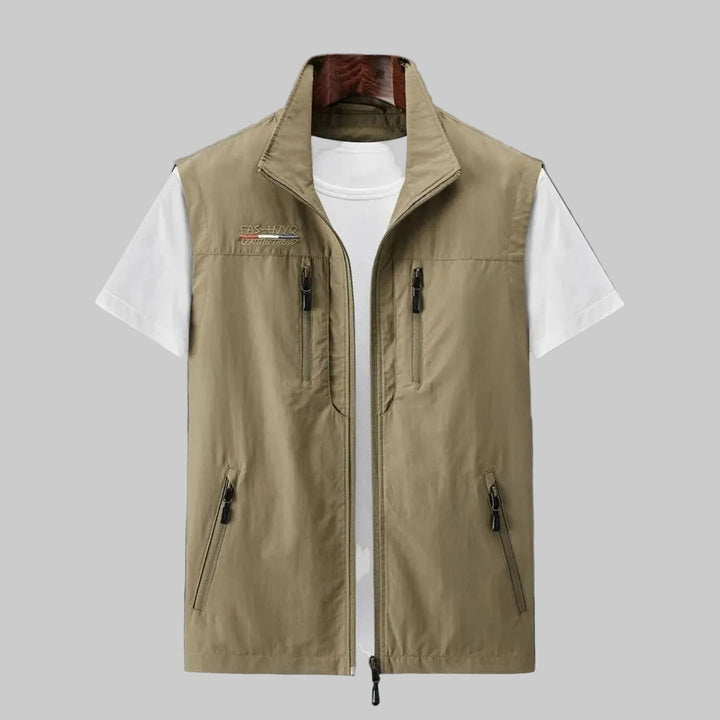 Men's Multi-Pocket Zip-Up Utility Vest