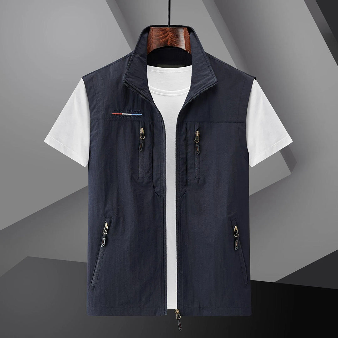 Men's Multi-Pocket Zip-Up Utility Vest