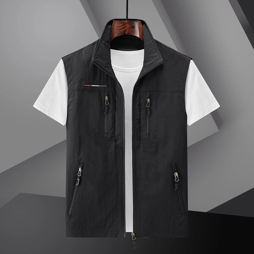Men's Multi-Pocket Zip-Up Utility Vest
