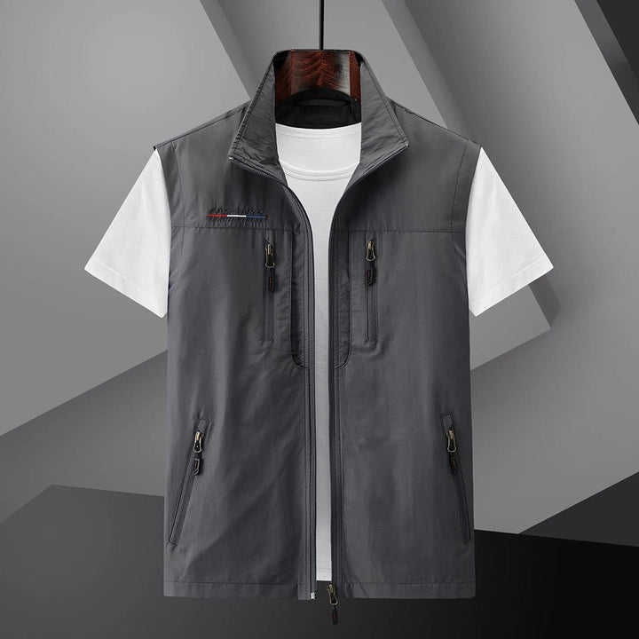 Men's Multi-Pocket Zip-Up Utility Vest