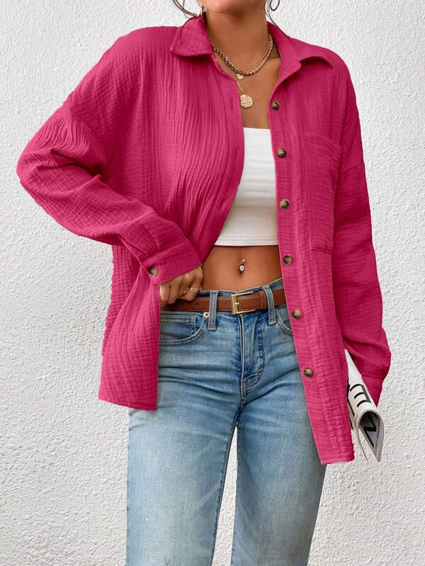 Women's Oversized Button-Up Shirt