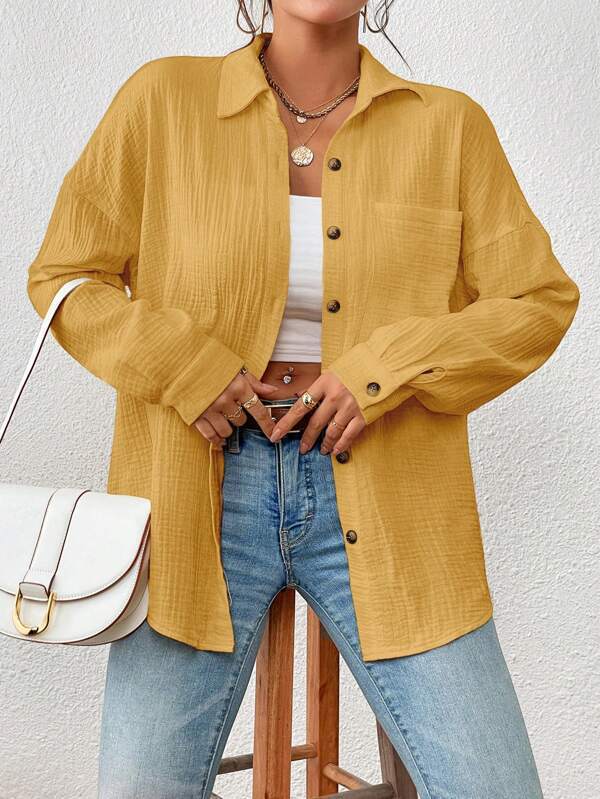 Women's Oversized Button-Up Shirt
