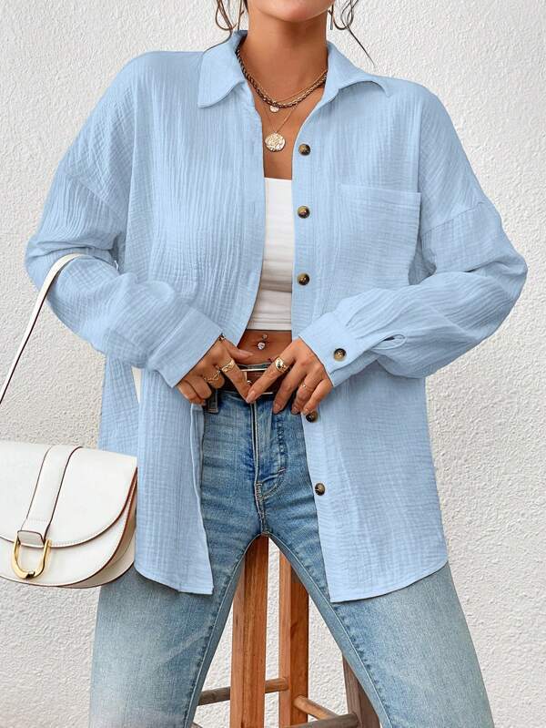 Women's Oversized Button-Up Shirt