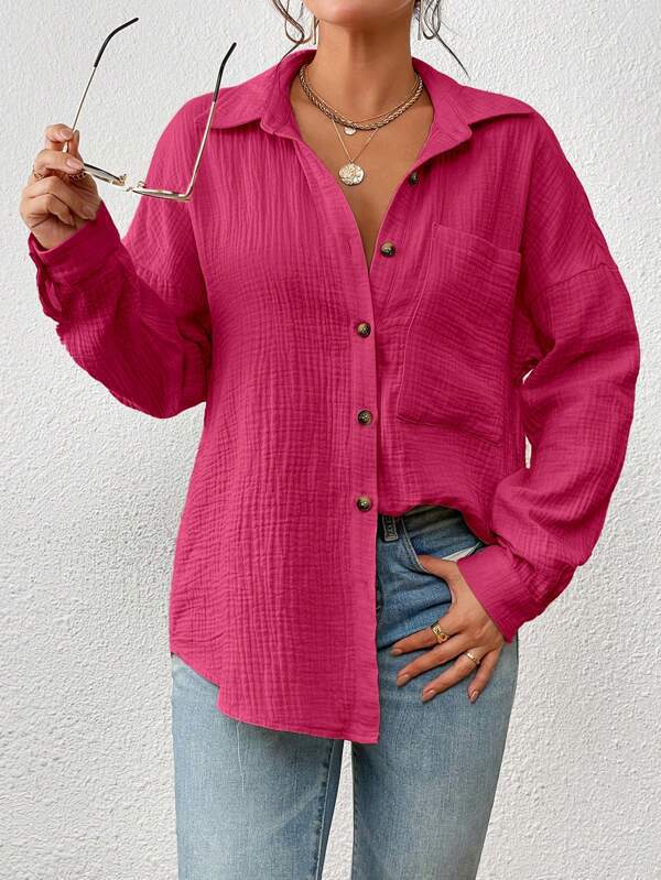 Women's Oversized Button-Up Shirt