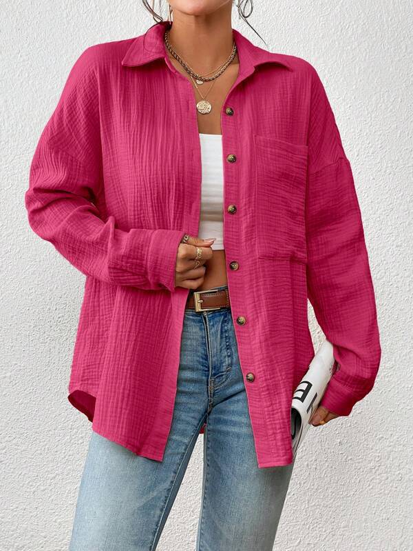 Women's Oversized Button-Up Shirt
