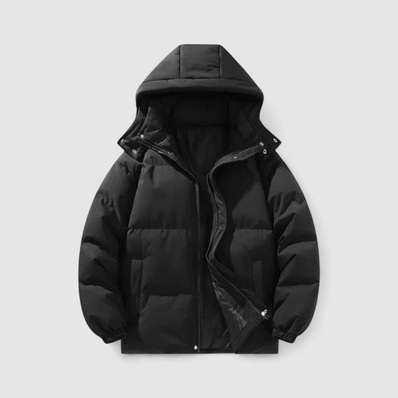 Men's Winter Puffer Jacket with Detachable Hood