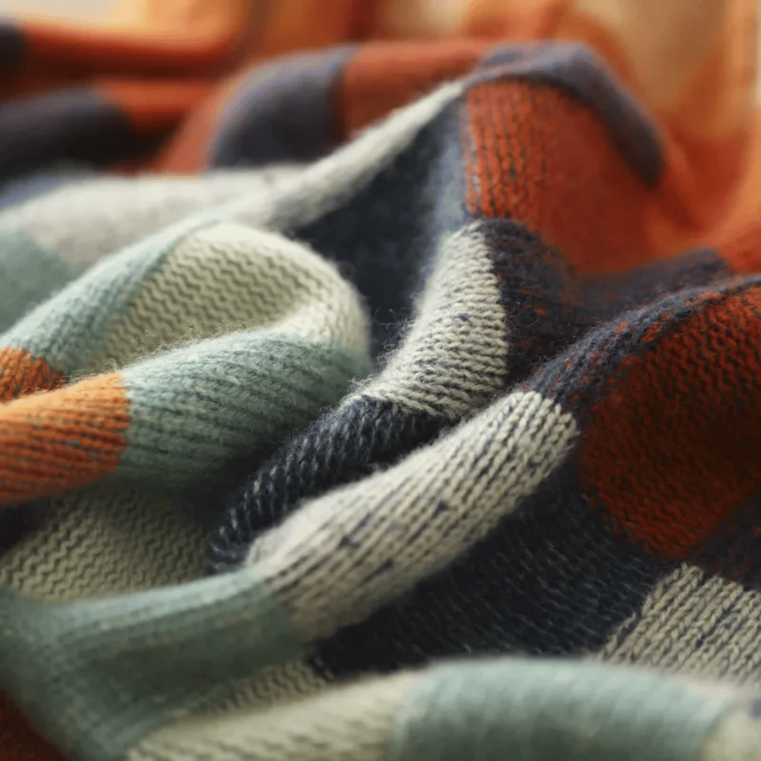 Women’s Patchwork Check Turtleneck Jumper