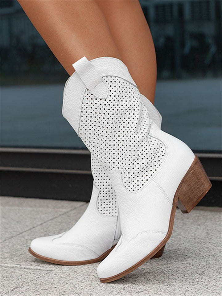Women's Perforated Western Boots