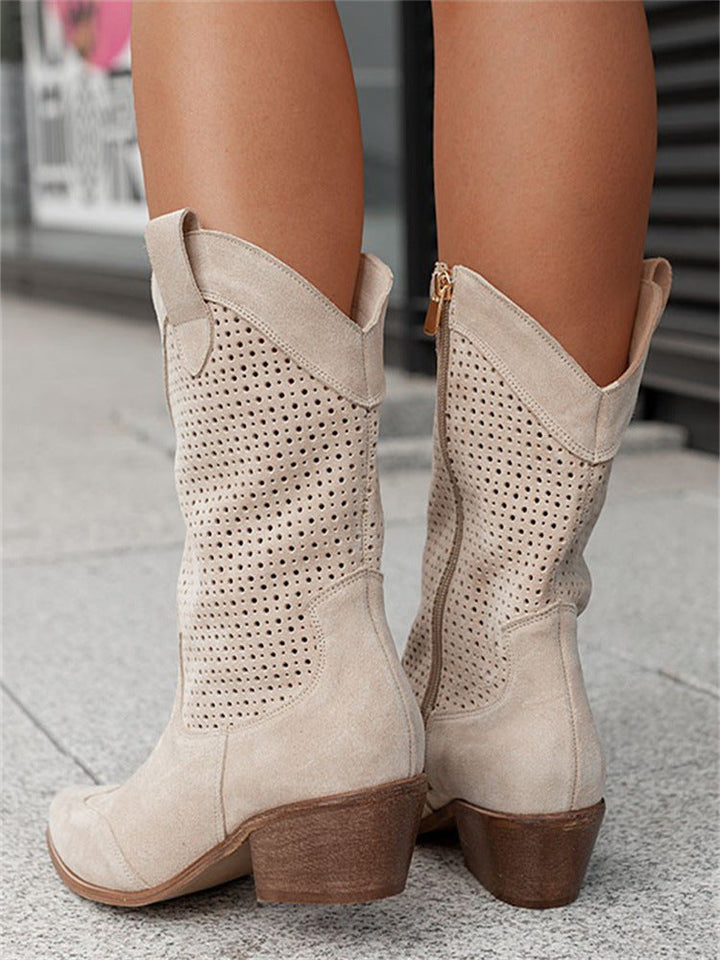 Women's Perforated Western Boots