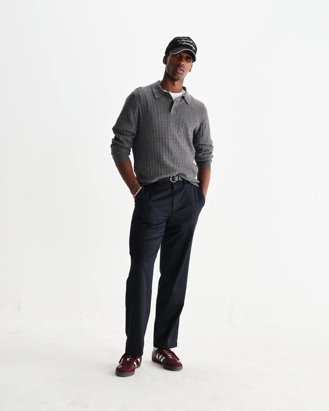 Men's Pinstripe Straight-Leg Trousers