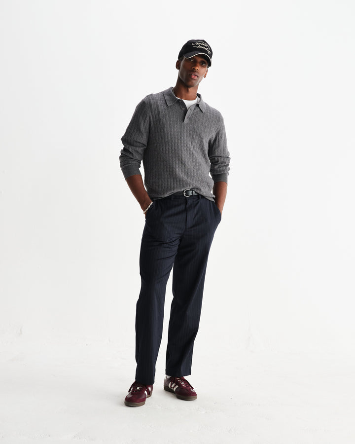 Men's Pinstripe Straight-Leg Trousers