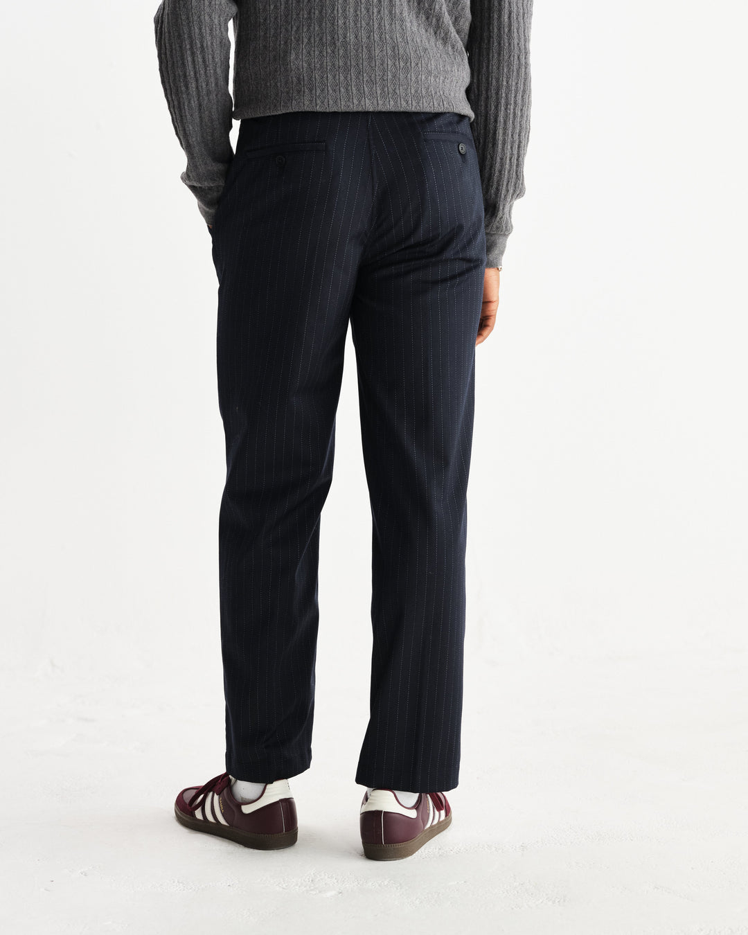 Men's Pinstripe Straight-Leg Trousers