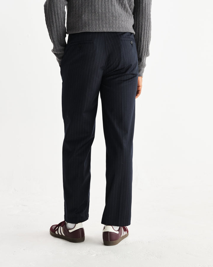 Men's Pinstripe Straight-Leg Trousers