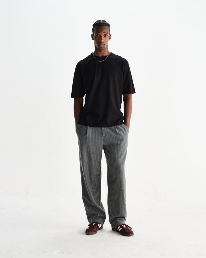 Men's Pinstripe Wide-Leg Trousers