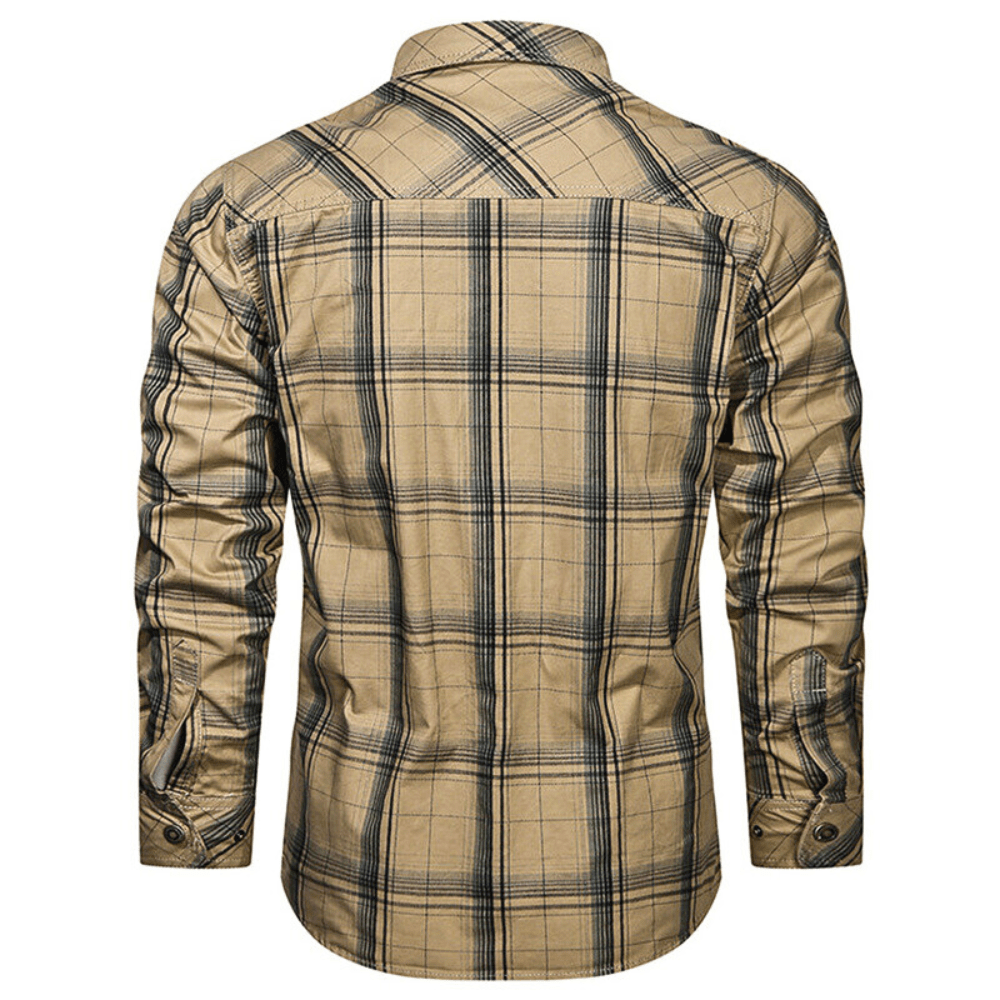 Men's Plaid Flannel Button-Up Shirt