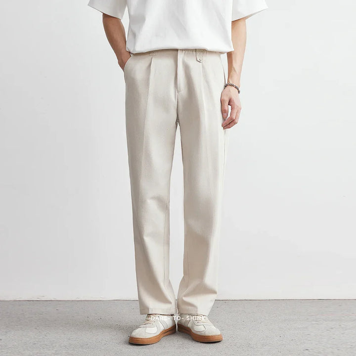 Men's Pleated Straight-Leg Trousers