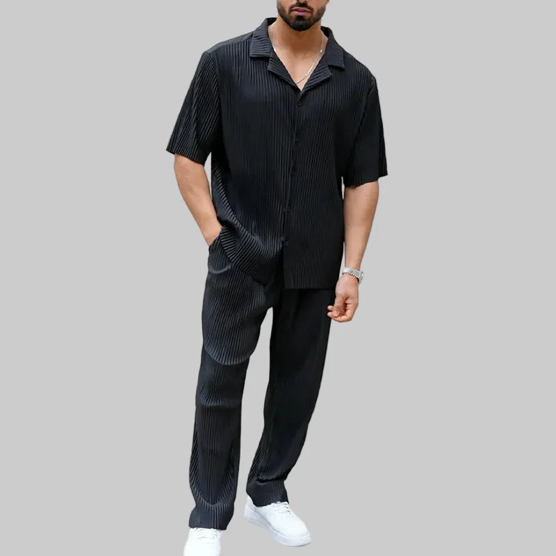 Men's Pleated Two-Piece Set