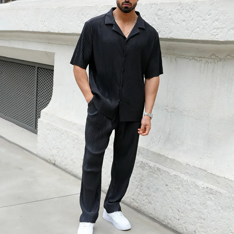 Men's Pleated Two-Piece Set