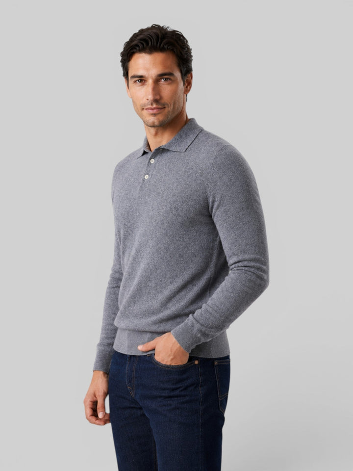 Men's Polo Collar Knitted Sweater