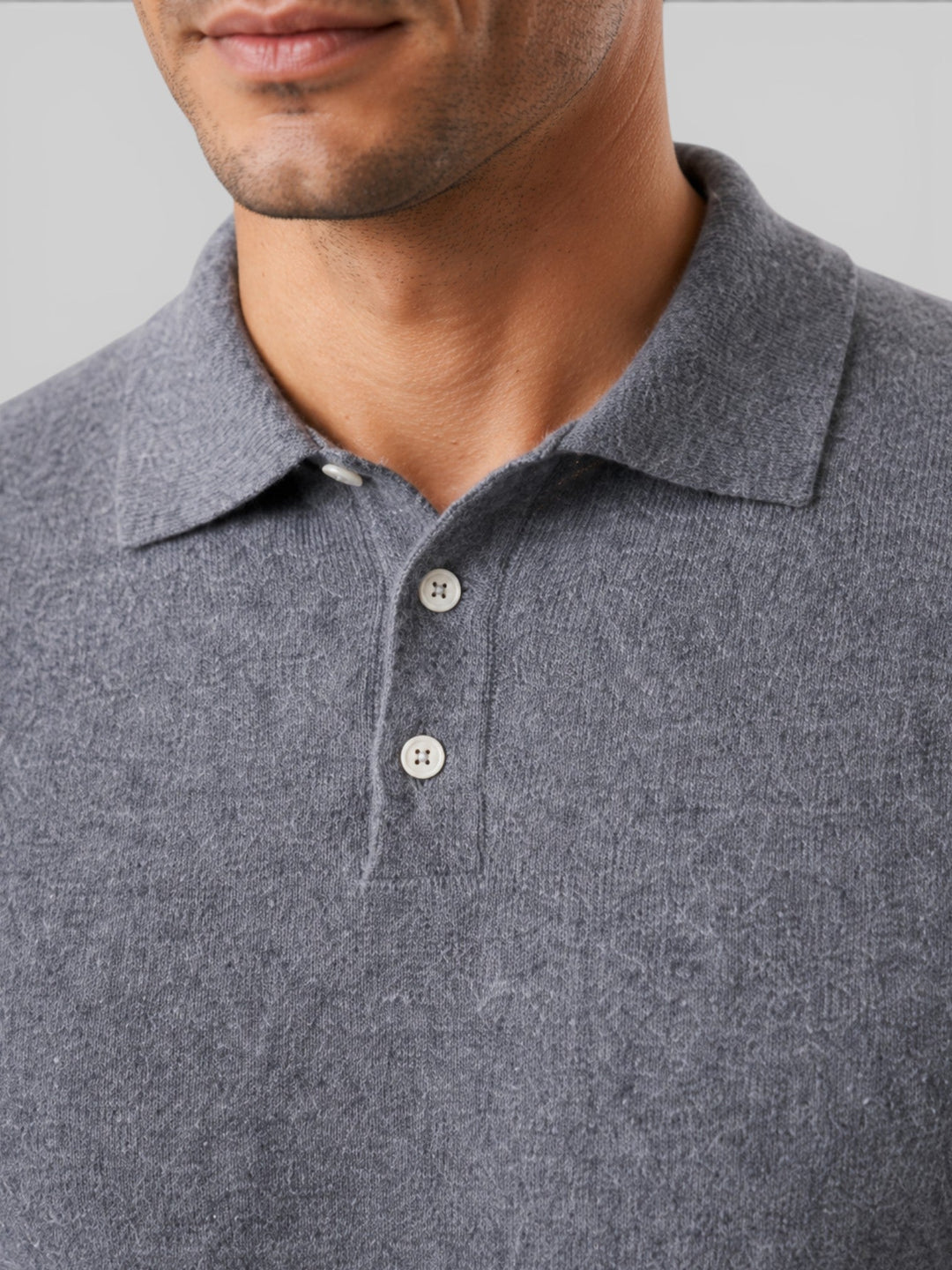Men's Polo Collar Knitted Sweater