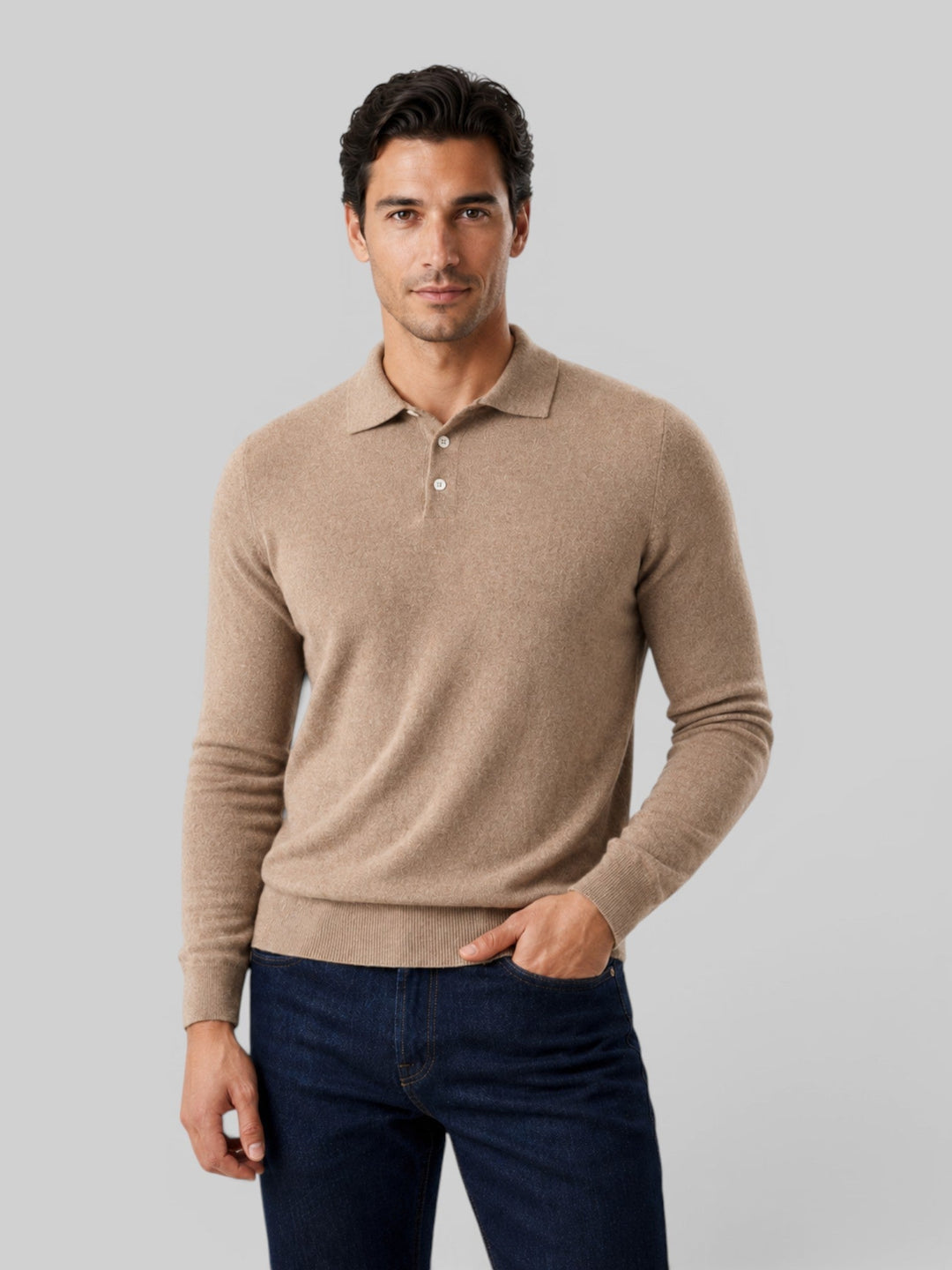 Men's Polo Collar Knitted Sweater