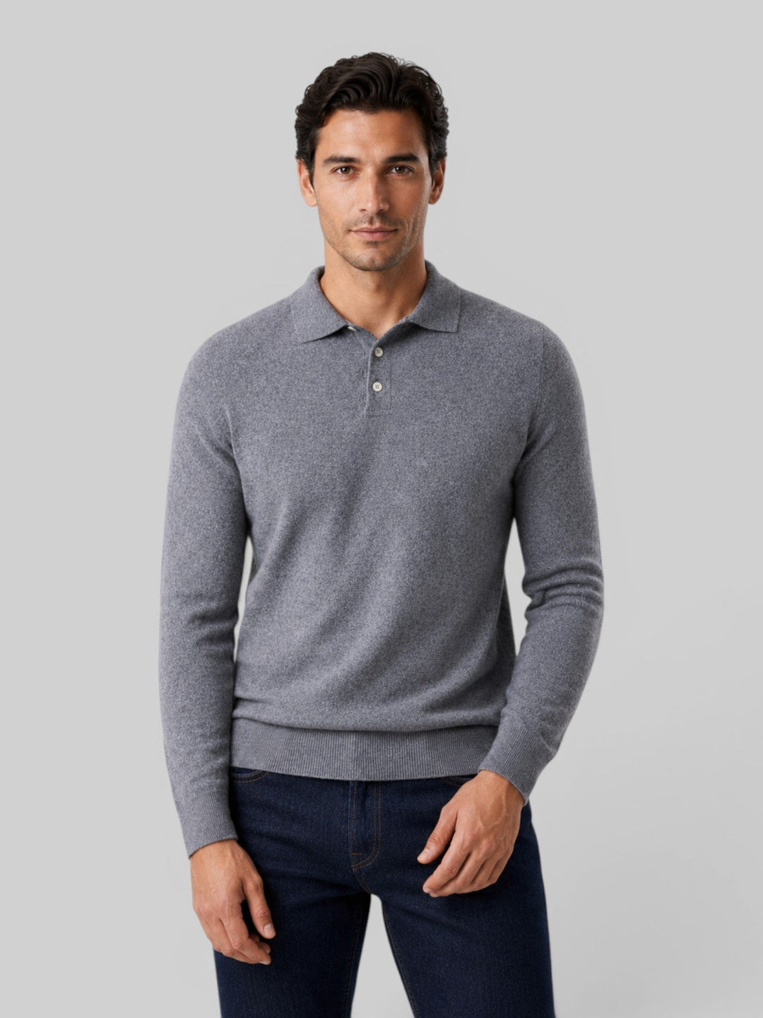 Men's Polo Collar Knitted Sweater