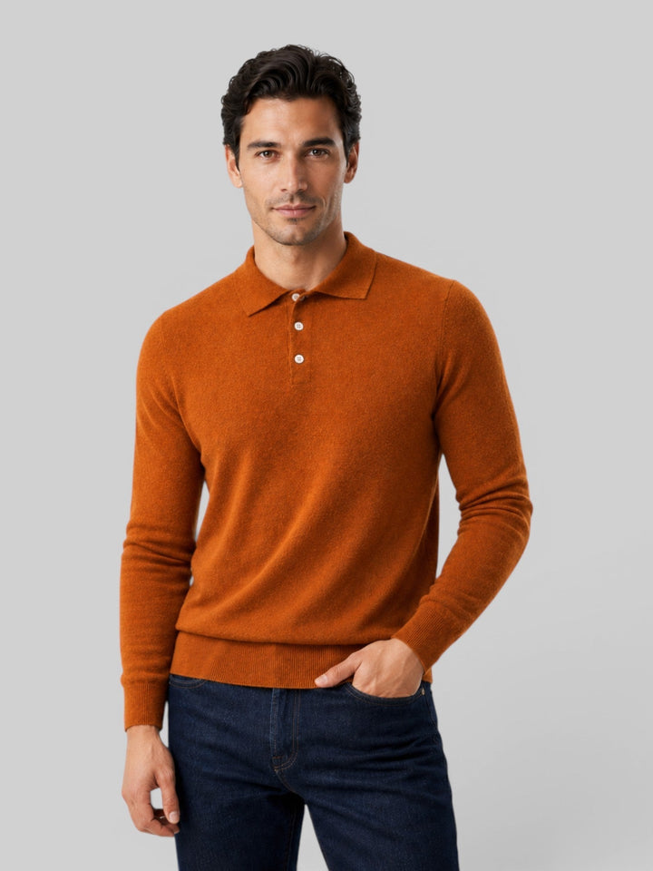 Men's Polo Collar Knitted Sweater