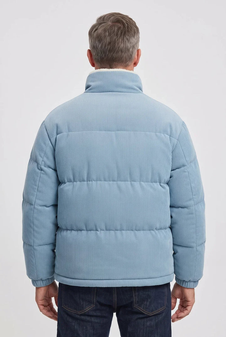 Men's Puffer Jacket with Fleece Corduroy Collar