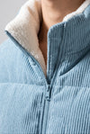 Men's Puffer Jacket with Fleece Corduroy Collar