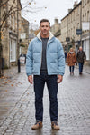 Men's Puffer Jacket with Fleece Corduroy Collar