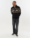 Men's Christmas Jumper Fair Isle Reindeer Cable Quarter Zip